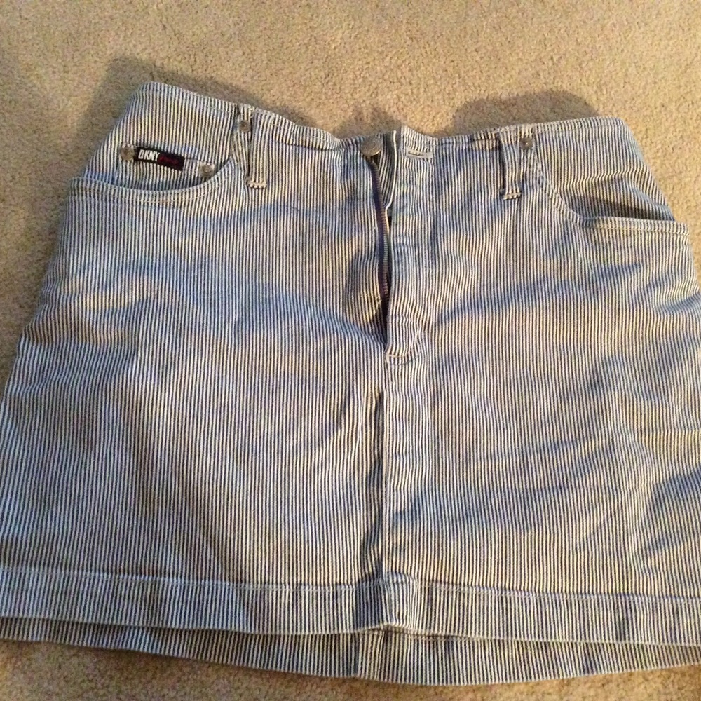 DKNY Jean Skirt Pin Stripe Blue/White Size 6